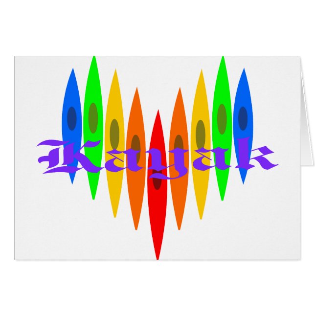 Rainbow Kayak Heart (Front Horizontal)