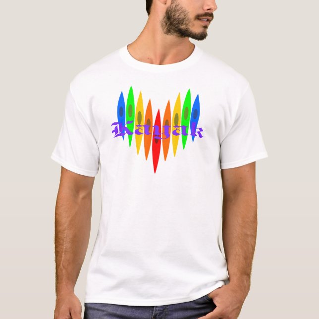 Rainbow Kayak Heart T-Shirt (Front)