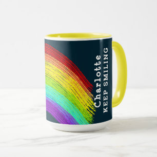 Rainbow Keep Smiling Personalized Mug