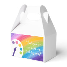 Rainbow Kids Art Party Favour Boxes