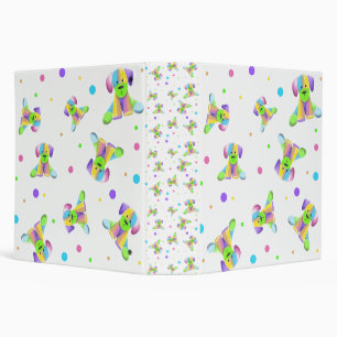 rainbow kids dog puppy polka dot bright fun colour binder