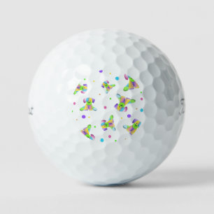 rainbow kids dog puppy polka dot bright fun colour golf balls