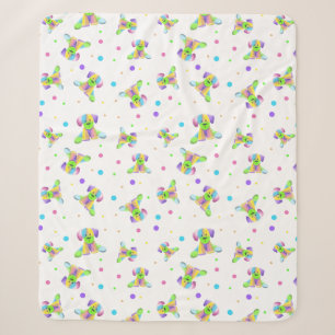 rainbow kids dog puppy polka dot bright fun colour sherpa blanket