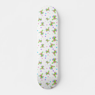 rainbow kids dog puppy polka dot bright fun colour skateboard