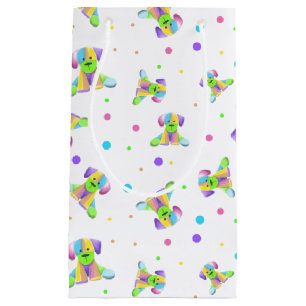 rainbow kids dog puppy polka dot bright fun colour small gift bag