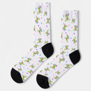 rainbow kids dog puppy polka dot bright fun colour socks