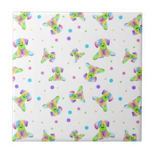 rainbow kids dog puppy polka dot bright fun colour tile