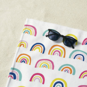 Rainbow kids pattern beach towel