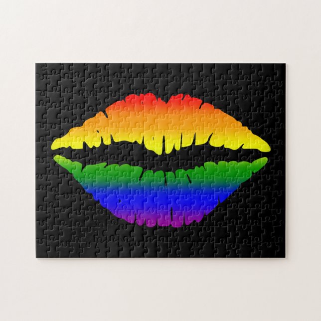 RAINBOW KISS LIPS JIGSAW PUZZLE (Horizontal)