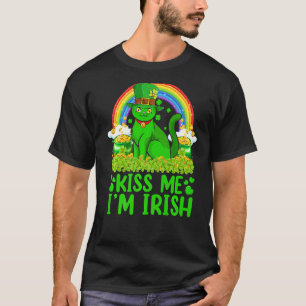 Rainbow Kiss Me I'm Irish Scottish Fold Cat St Pat T-Shirt