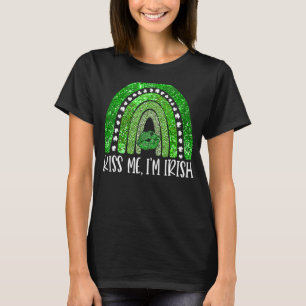 Rainbow Kiss Me I'm Irish Shamrock Irish St Patric T-Shirt