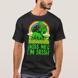 Rainbow Kiss Me I'm Irish Toy Poodle Dog St Patric T-Shirt