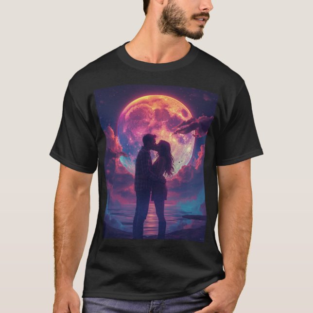 Rainbow Kiss Under Moonlight T-Shirt (Front)