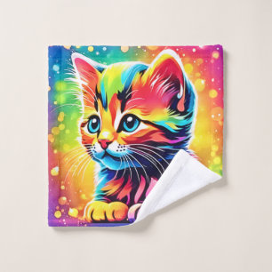 Rainbow Kitten Dream Bath Towel Set