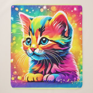 Rainbow Kitten Dream Sherpa Blanket