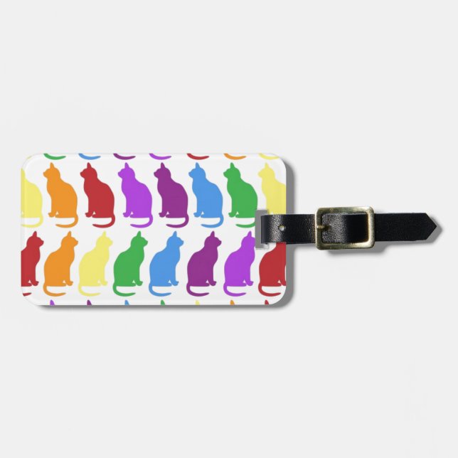 Rainbow Kittens Classy Designer Luggage Tag (Front Horizontal)