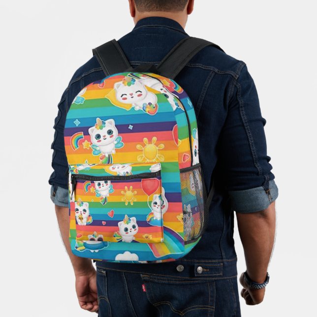 Rainbow Kittens Printed Backpack (Insitu (Model))