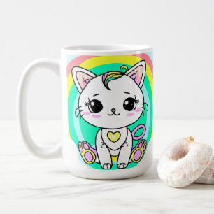Rainbow kitty coffee mug