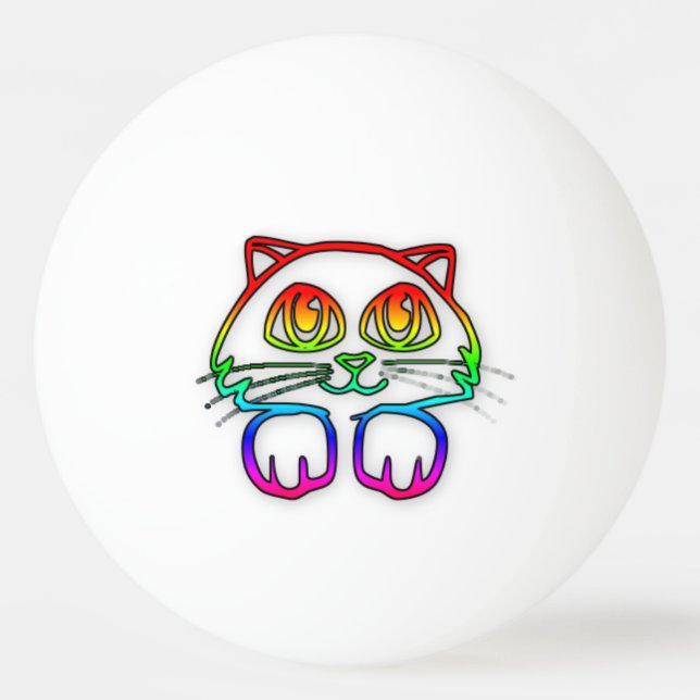 Rainbow Kitty ping pong ball (Front)