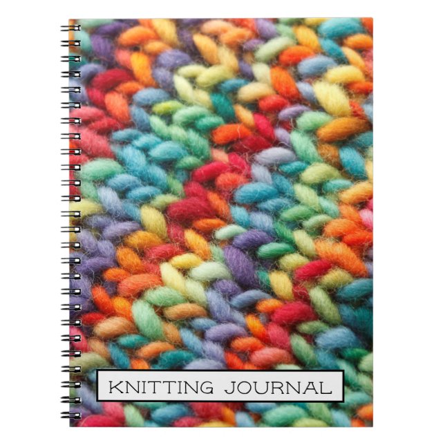 Rainbow Knitting Fabric Notebook (Front)
