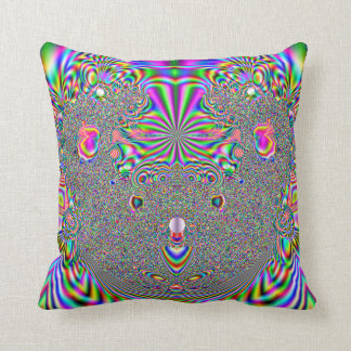 Rainbow Koala Bear Fractal Print Throw Pillow