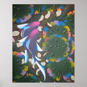 rainbow koi poster