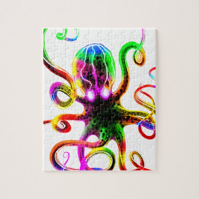 Rainbow Kraken Glow Jigsaw Puzzle (Vertical)