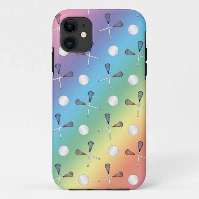 Rainbow lacrosse pattern Case-Mate iPhone case (Back)