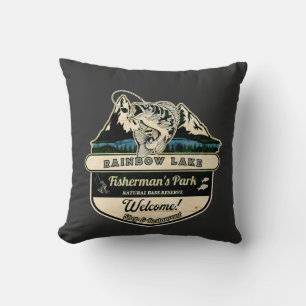 RAINBOW LAKE FISHERMAN'S PARK - FISHING LOVER THROW PILLOW
