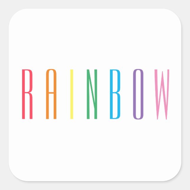 RAINBOW Large Square Stickers (Front)