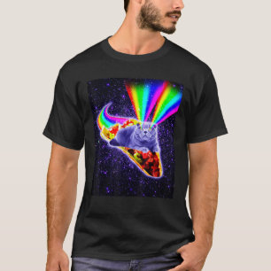 Rainbow Laser Eyes Galaxy Cat Riding Taco T Shirt