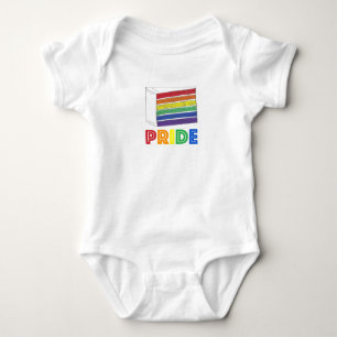 Rainbow Layer Cake Slice LGBT Gay Pride Baby Bodysuit