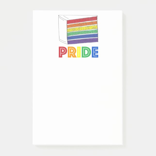 Rainbow Layer Cake Slice LGBT Gay Pride Post Its Post-it Notes (Front)
