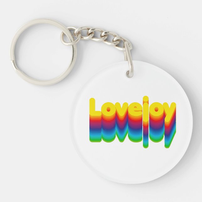 Rainbow Layers Lovejoy Name Label  Keychain (Front)