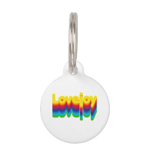 Rainbow Layers Lovejoy Name Label  Pet Tag