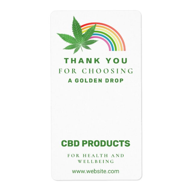 Rainbow Leaf White CBD Box Packaging Labels (Front)