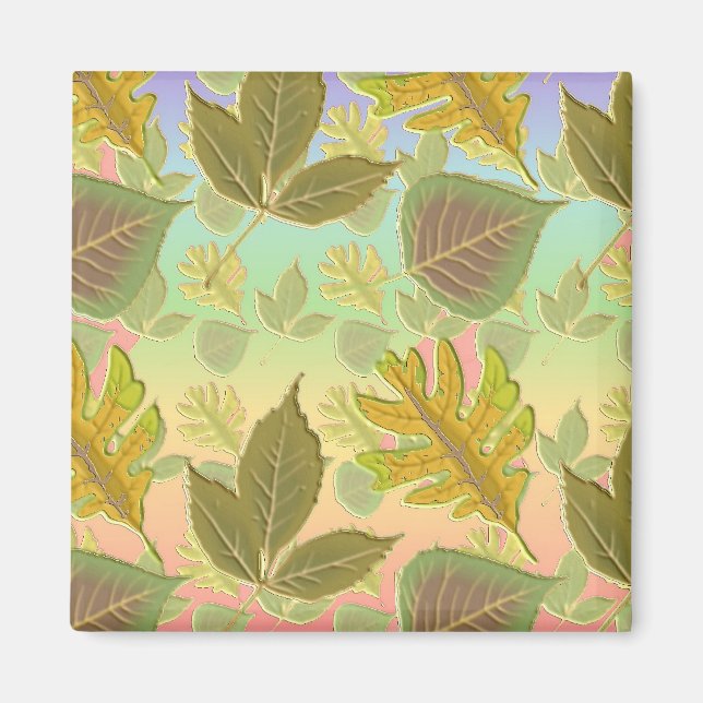 Rainbow Leaves Magnet (Front)