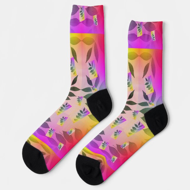 Rainbow Leaves Socks (Left)