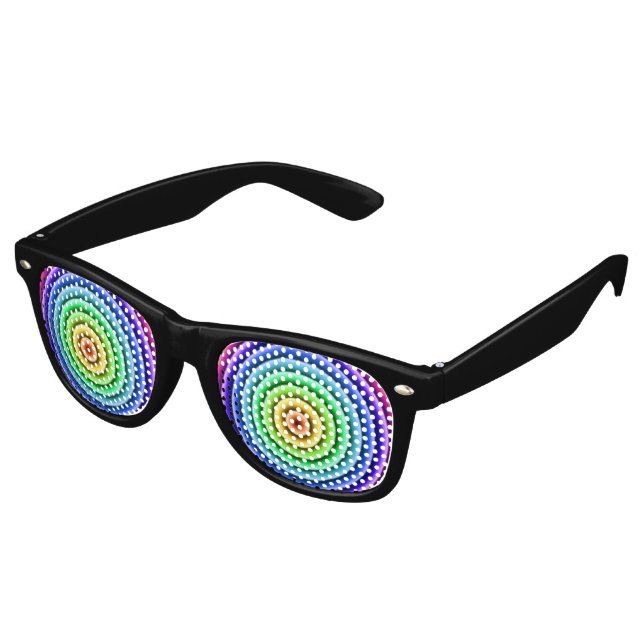Rainbow Lenses Retro Sunglasses (Angled)