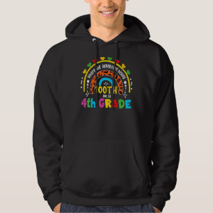 Rainbow Leopard 100th Day 4th Grade Happy 100 Days Hoodie