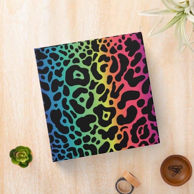 Rainbow Leopard 3 Ring Binder (In Situ)