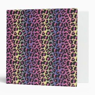 Rainbow Leopard Animal Print Pattern Binder