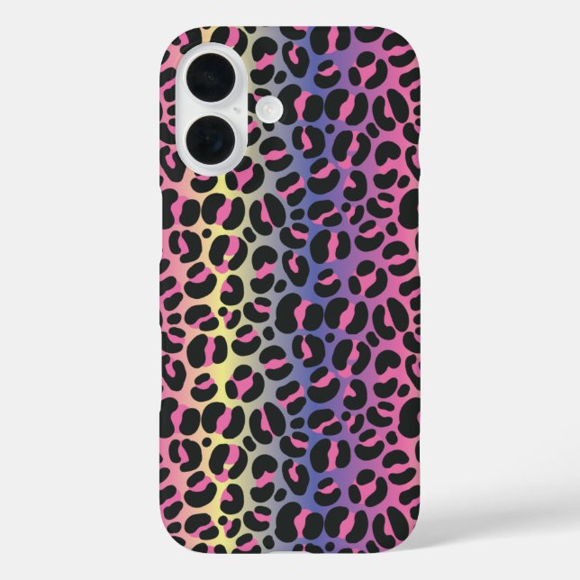 Rainbow Leopard Animal Print Pattern Case-Mate iPhone Case (Back)