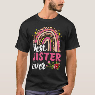Rainbow Leopard Best Sister Ever Mother's Day Moth T-Shirt