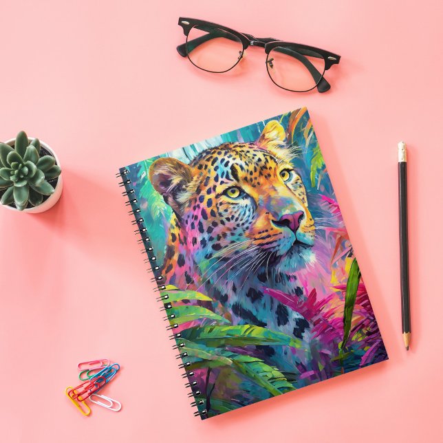 Rainbow Leopard Colourful Modern Abstract Art Notebook (Creator Uploaded)