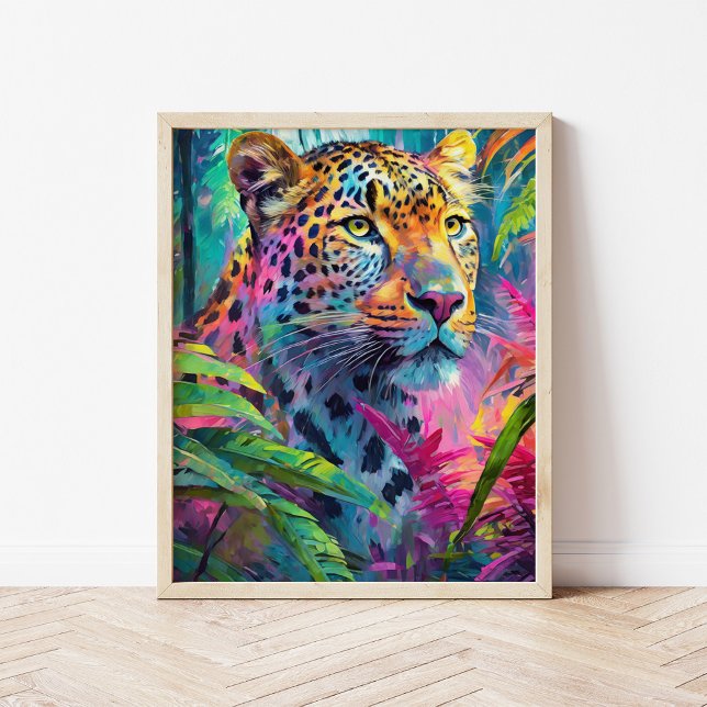 Rainbow Leopard Colourful Modern Abstract Art Poster (Creator Uploaded)