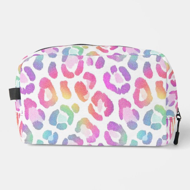 Rainbow Leopard Cosmetic Dopp Kit (Front)