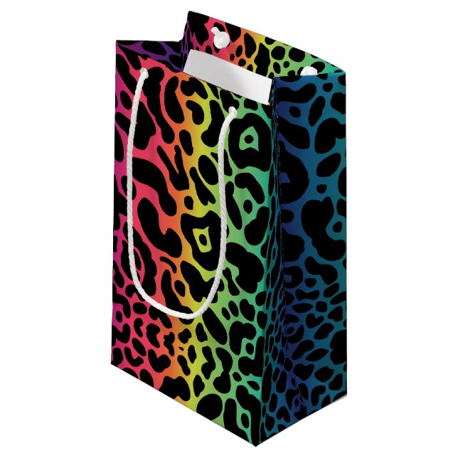 Rainbow Leopard Gift Bag (Front Angled)