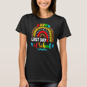 Rainbow Leopard Happy Last Day Of School Student G T-Shirt