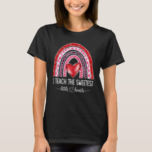 Rainbow Leopard Hearts I Teach The Sweetest Valent T-Shirt